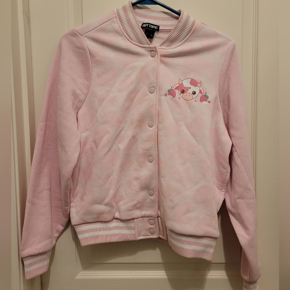 Hot topic M pink cow jacket